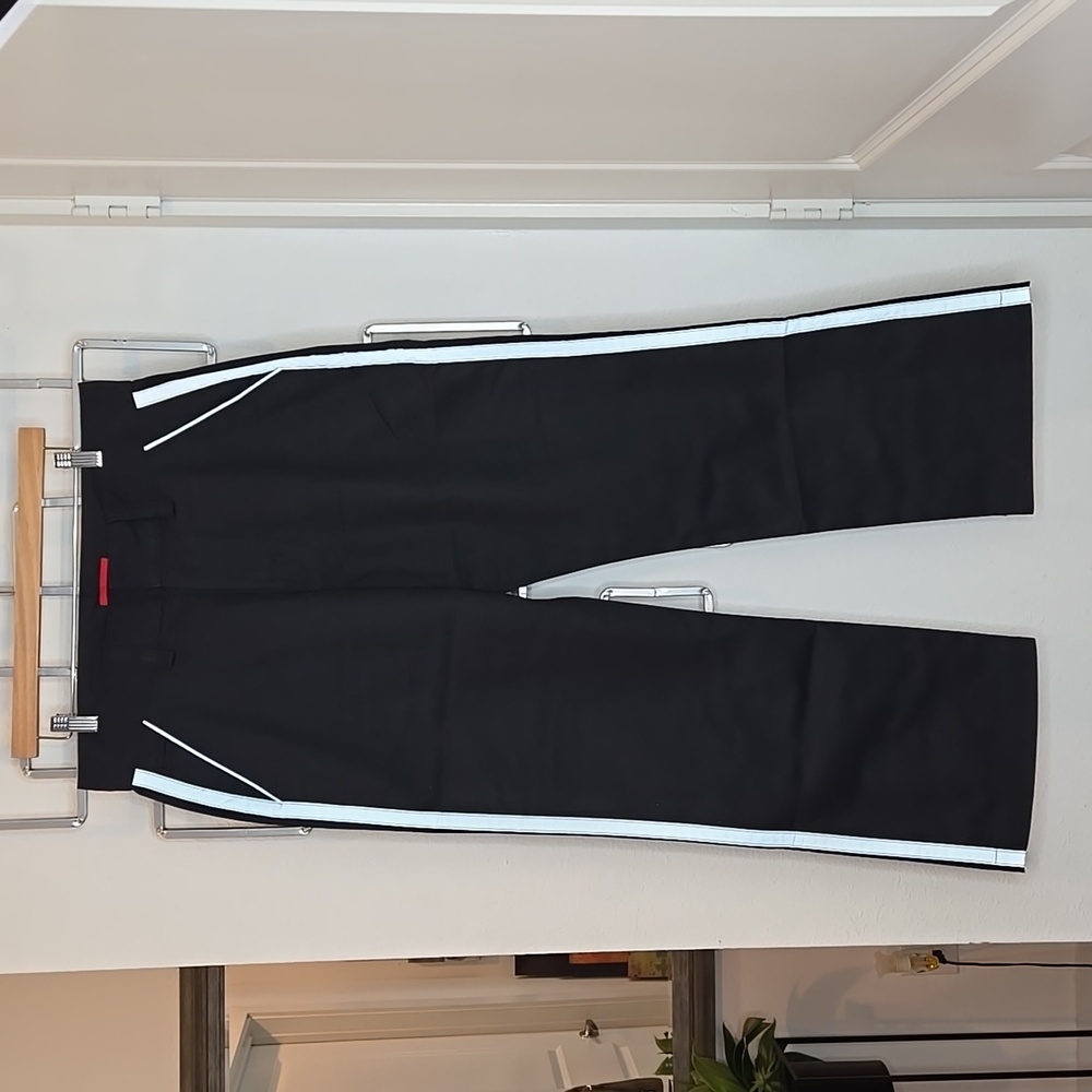 Tesla Motors Basic Black Silver Reflective Pants Women's Size 12W × 30L